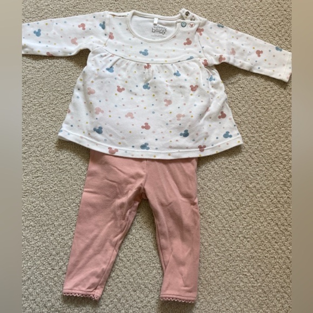 Disney baby 4-6 months (68 euro) baby girl onesie dress and pink leggings